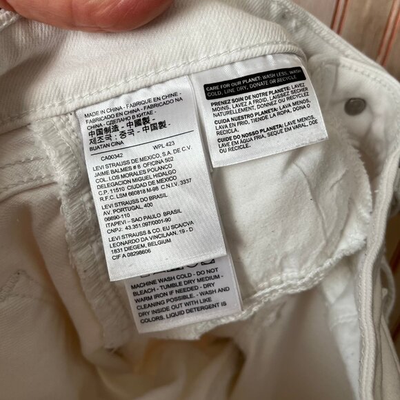 Levi's Woman's 711‎ White Denim Distressed Skinny Jeans Size 27 - Picture 12 of 13